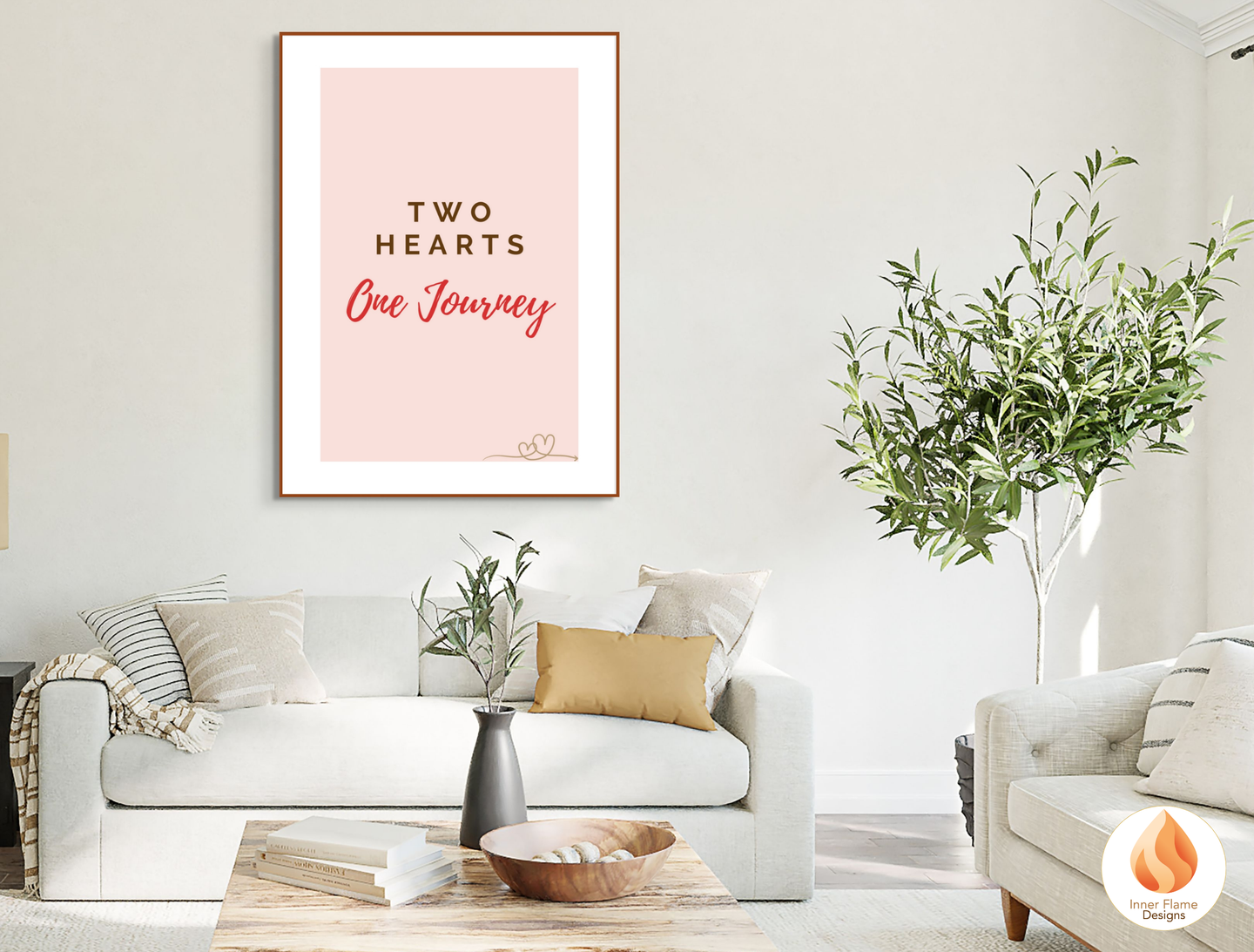 Motivational Poster with Love Inspirational Quote 3 - "Two Hearts, One Journey"