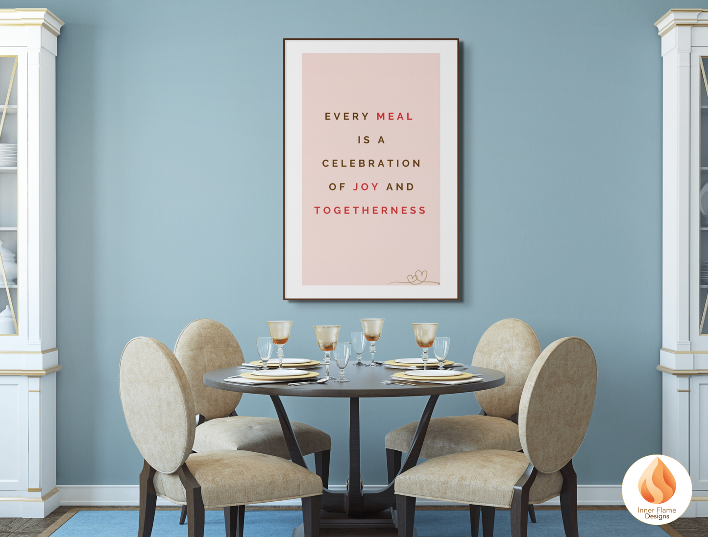 Motivational Poster with Quote on Family and Togetherness 3- "Every Meal Is A Celebration Of Joy And Togetherness"