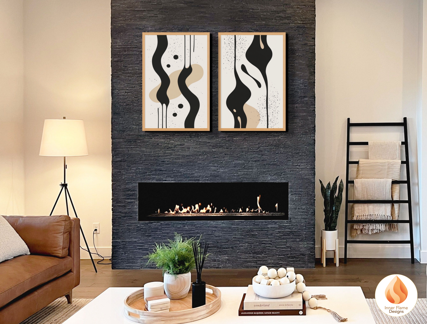 Fluid Minimalist Art for Modern Home Design | Triptych Artwork