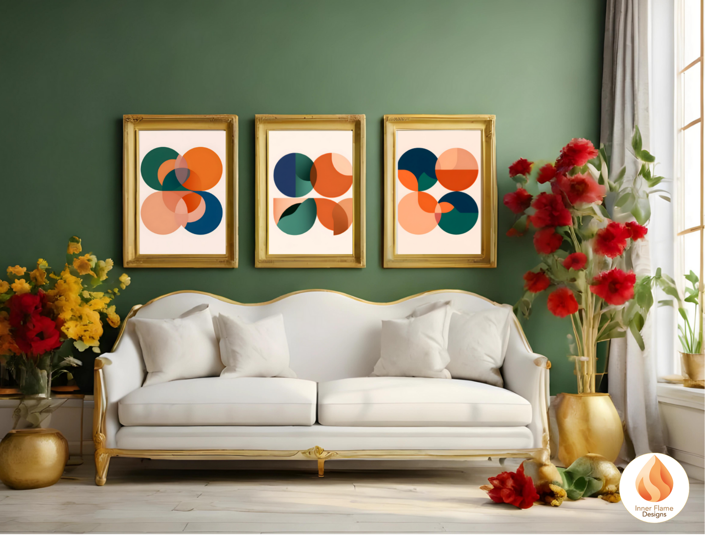 Vibrant Geometric Artwork for Modern Home Design | Four Piece Wall Art
