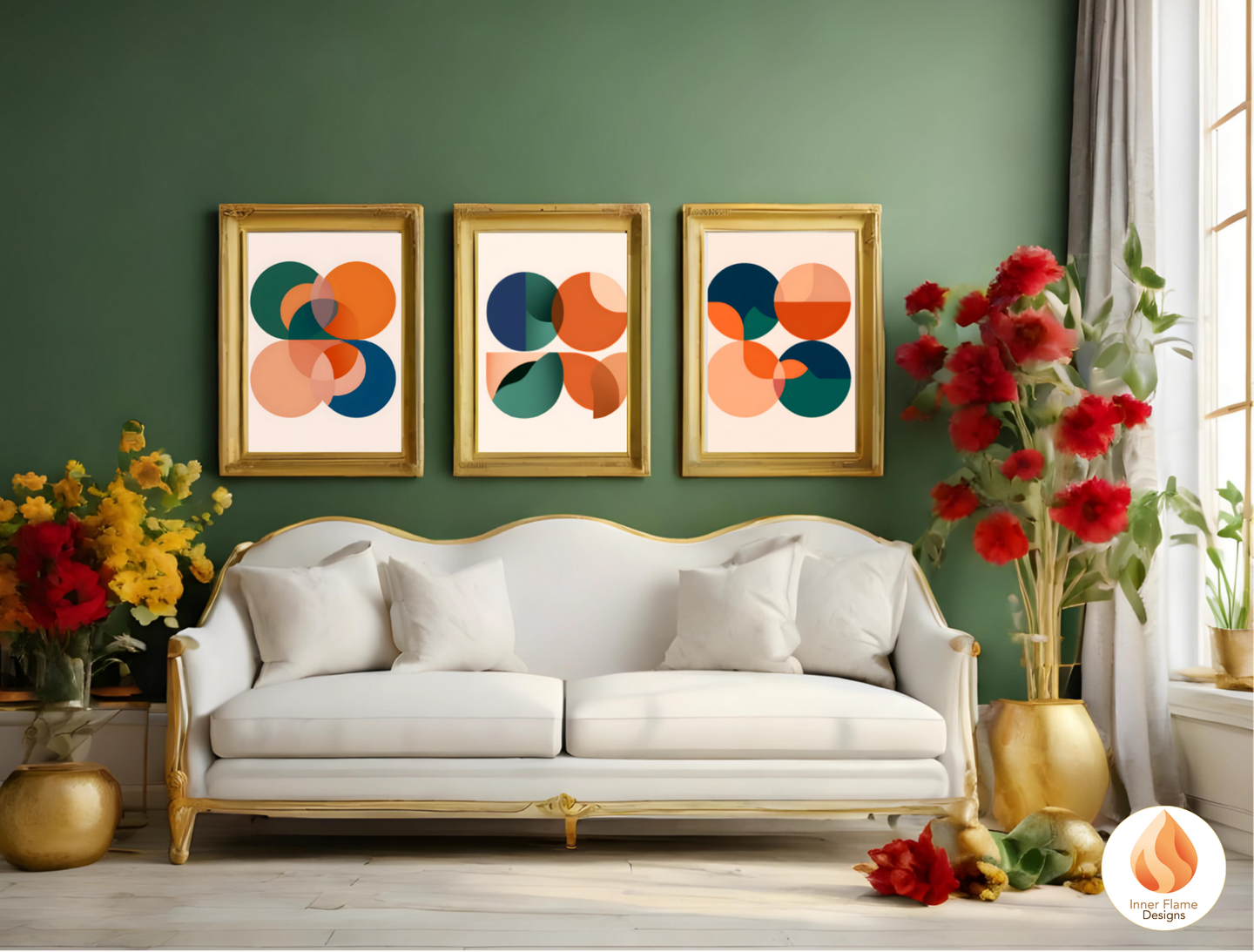Vibrant Geometric Artwork for Modern Home Design | Four Piece Wall Art