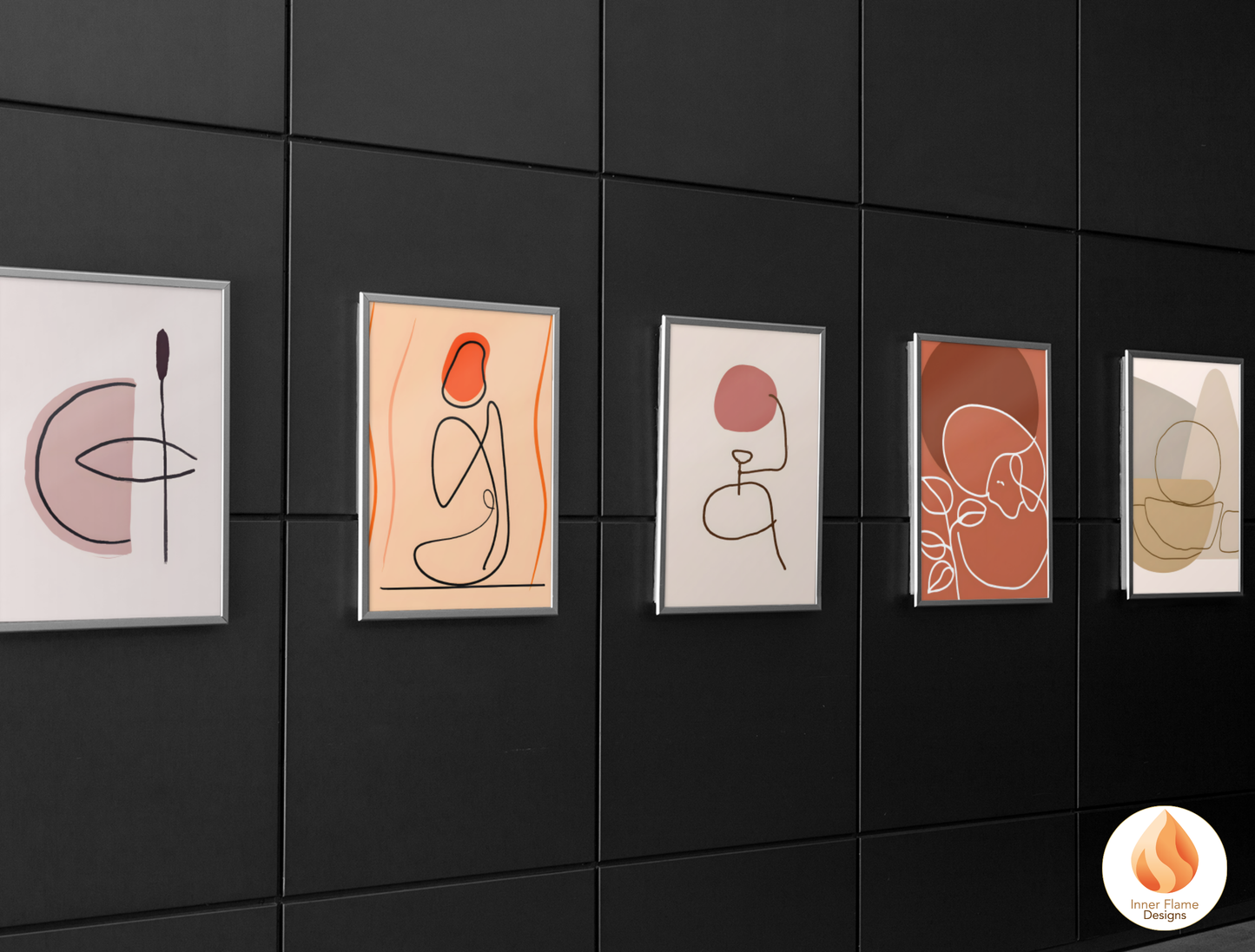 Eclectic Line Art for Modern Home Design | Triptych Artwork