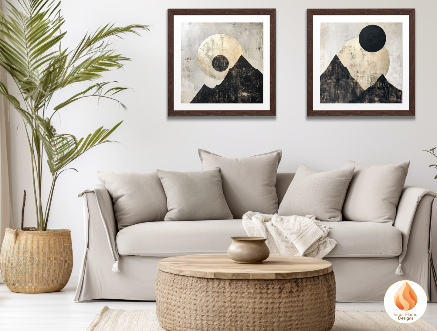 Ethereal Japandi Art for Modern Home Design | Triptych Artwork (Series 1)