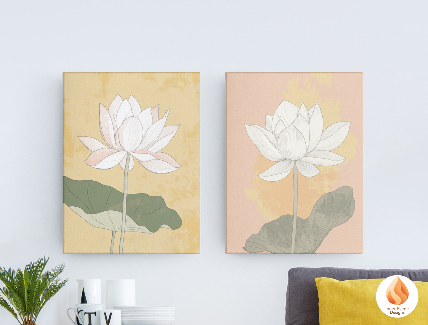 Subtle Japandi Art for Modern Home Design | Triptych Artwork (Series 1)