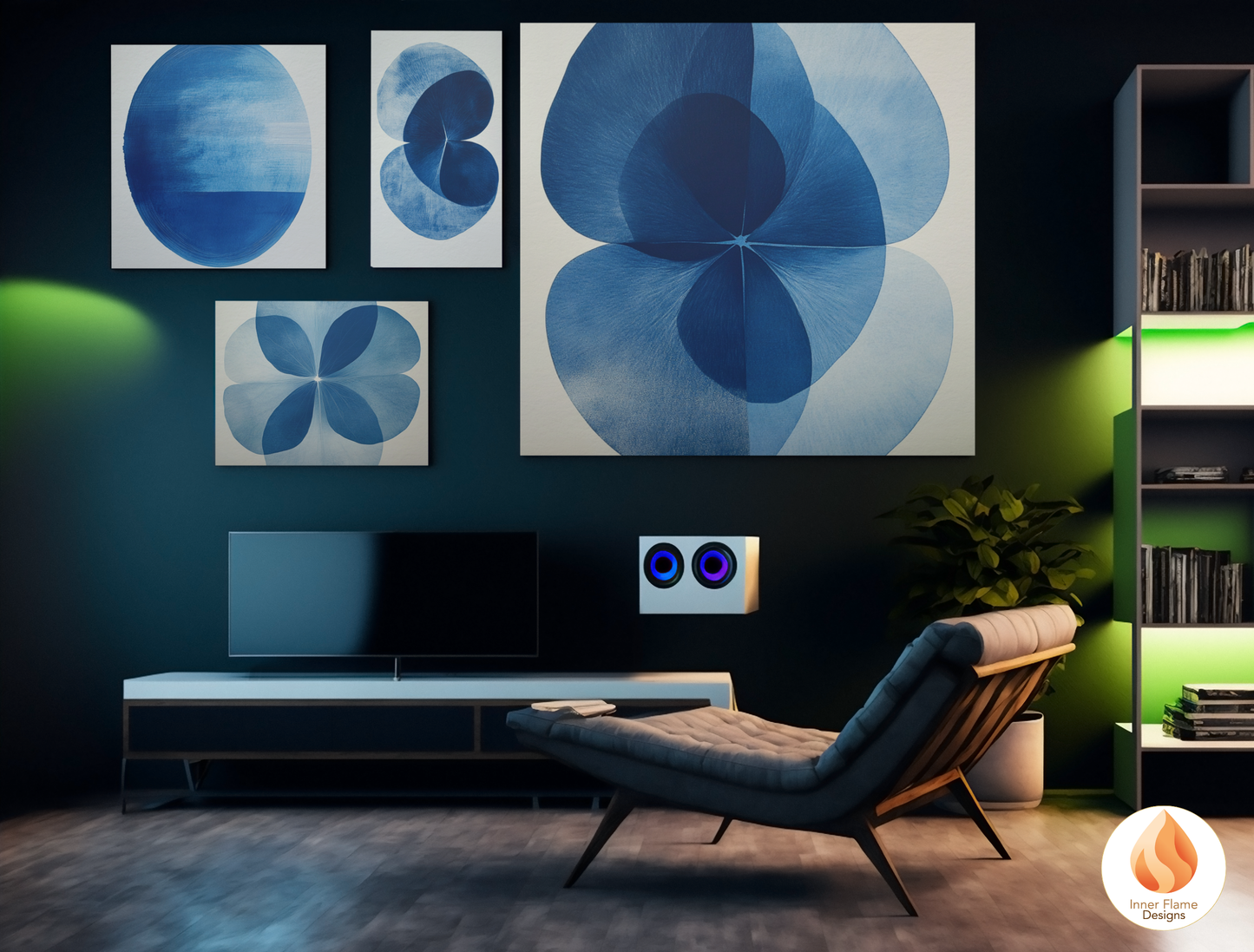 Striking Geometric Artwork for Modern Home Design | Five Piece Wall Art