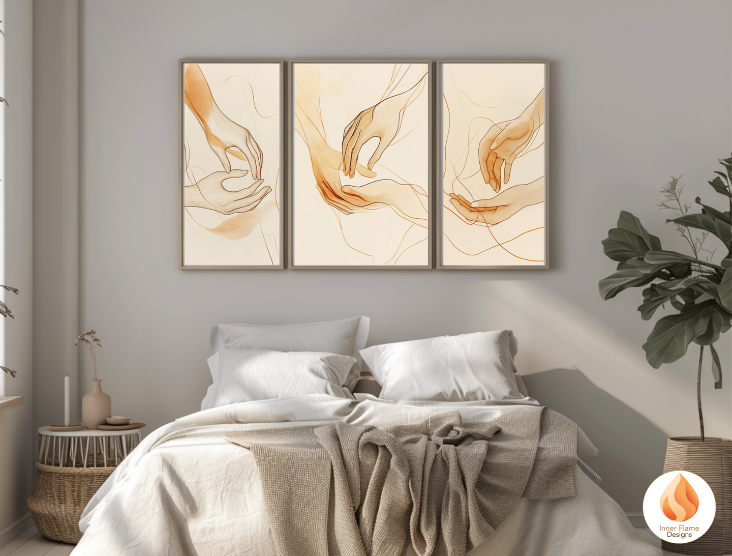 Sensual Line Art for Modern Home Design | Triptych Artwork