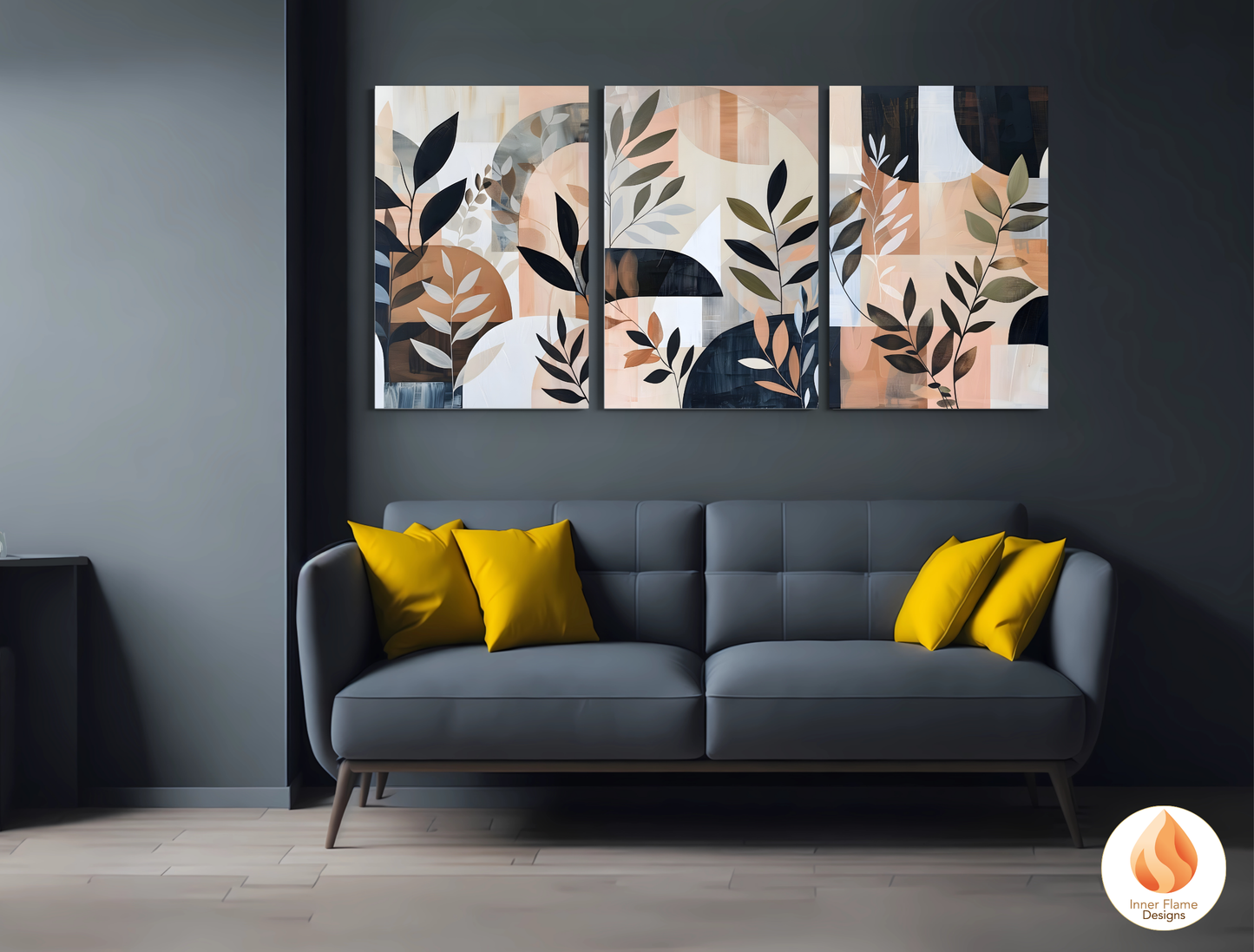 Modern Boho Wall Art Décor for Modern Home Design | Triptych Artwork (Series 1)