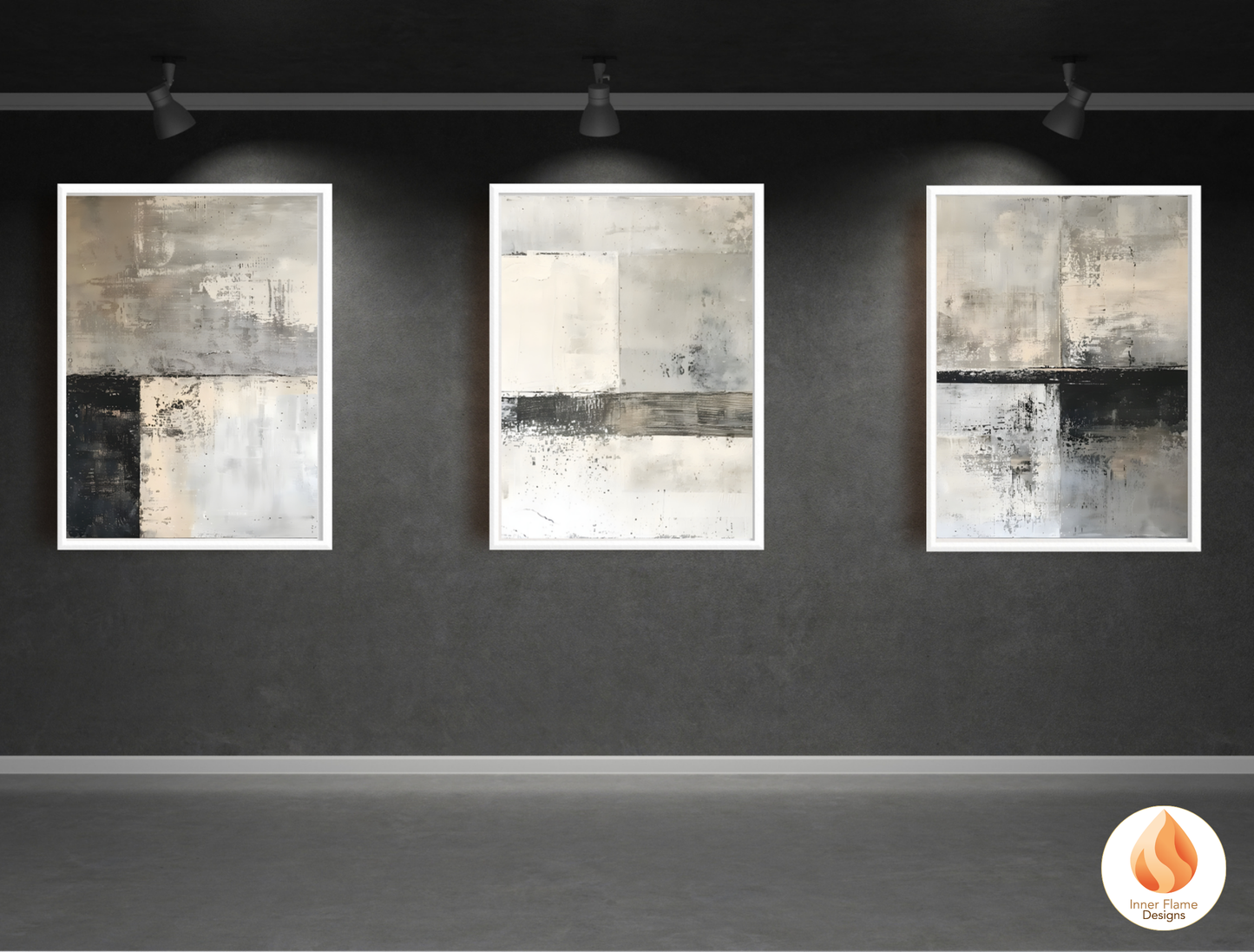 Classy Minimalist Art for Modern Home Design | Triptych Artwork