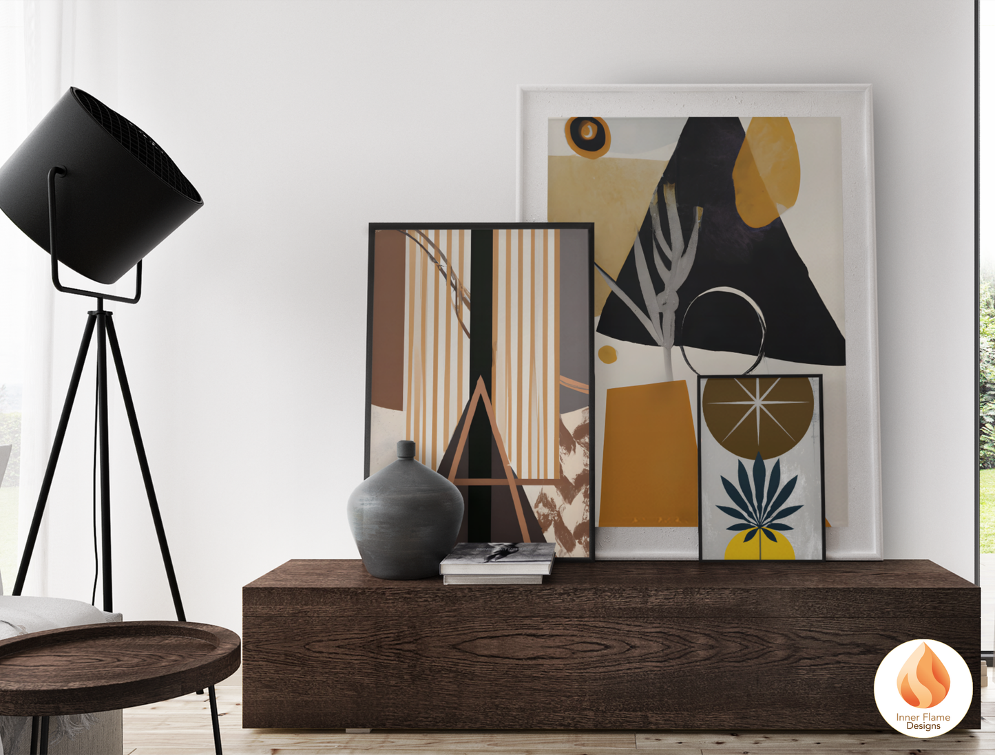 Eclectic Boho Wall Art Décor for Modern Home Design | Triptych Artwork (Series 2)