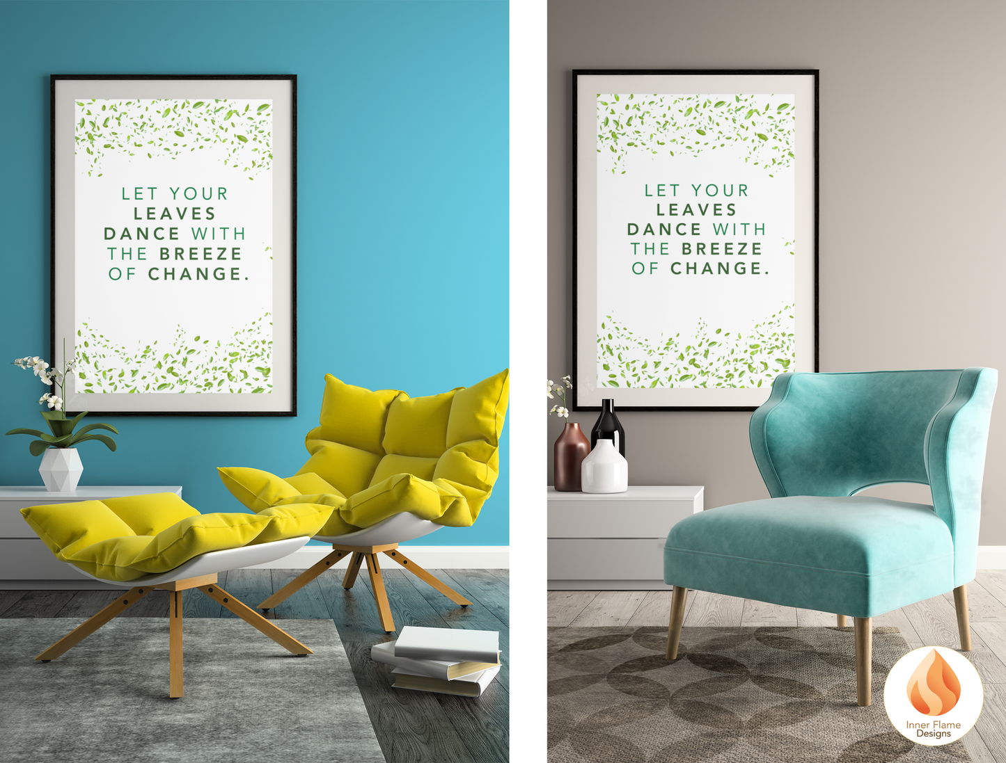 Motivational Poster with Nature-Inspired Quote 6 - "Let Your Leaves Dance With The Breeze Of Change"