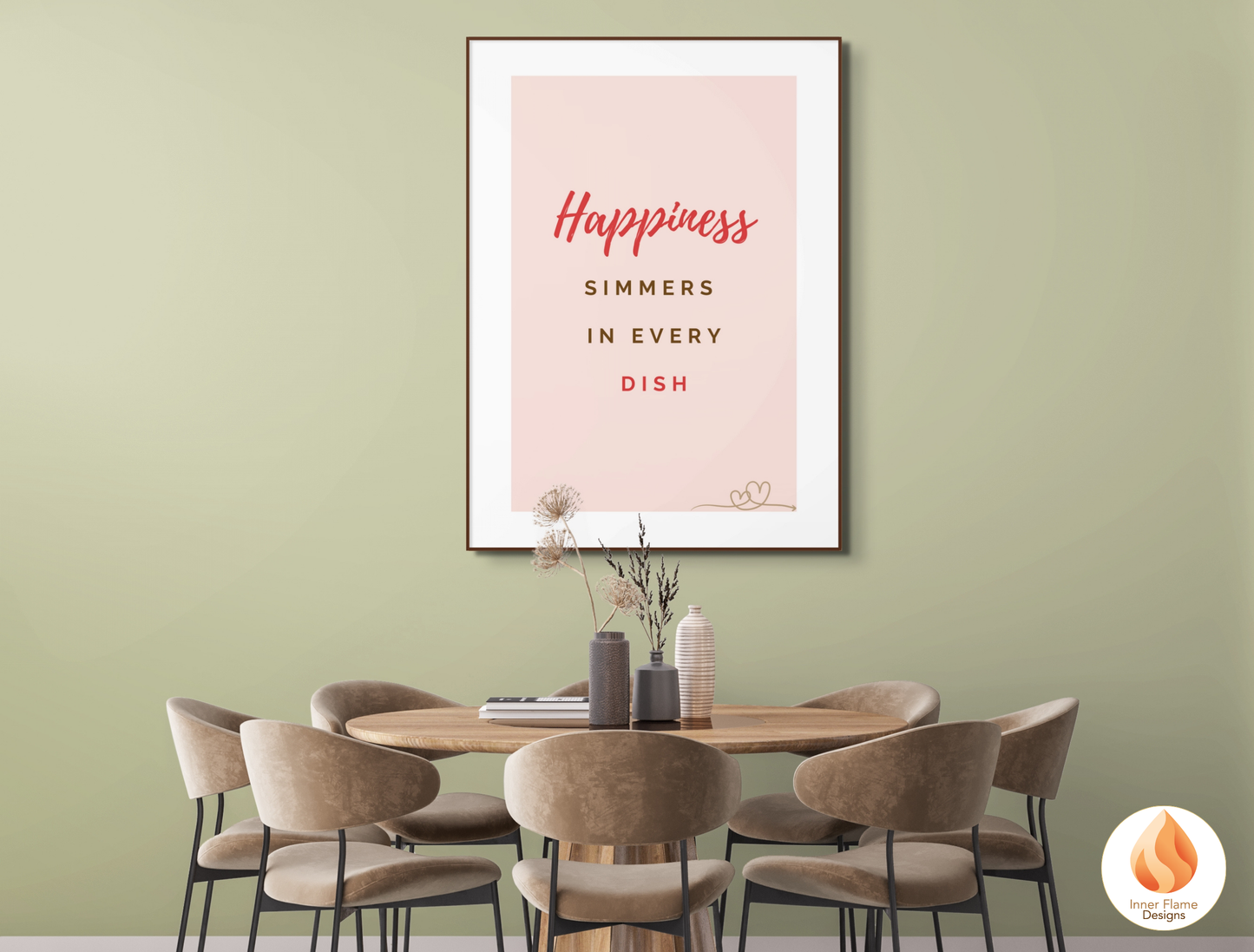 Motivational Poster with Quote on Family and Togetherness 4 - "Happiness Simmers In Every Dish"