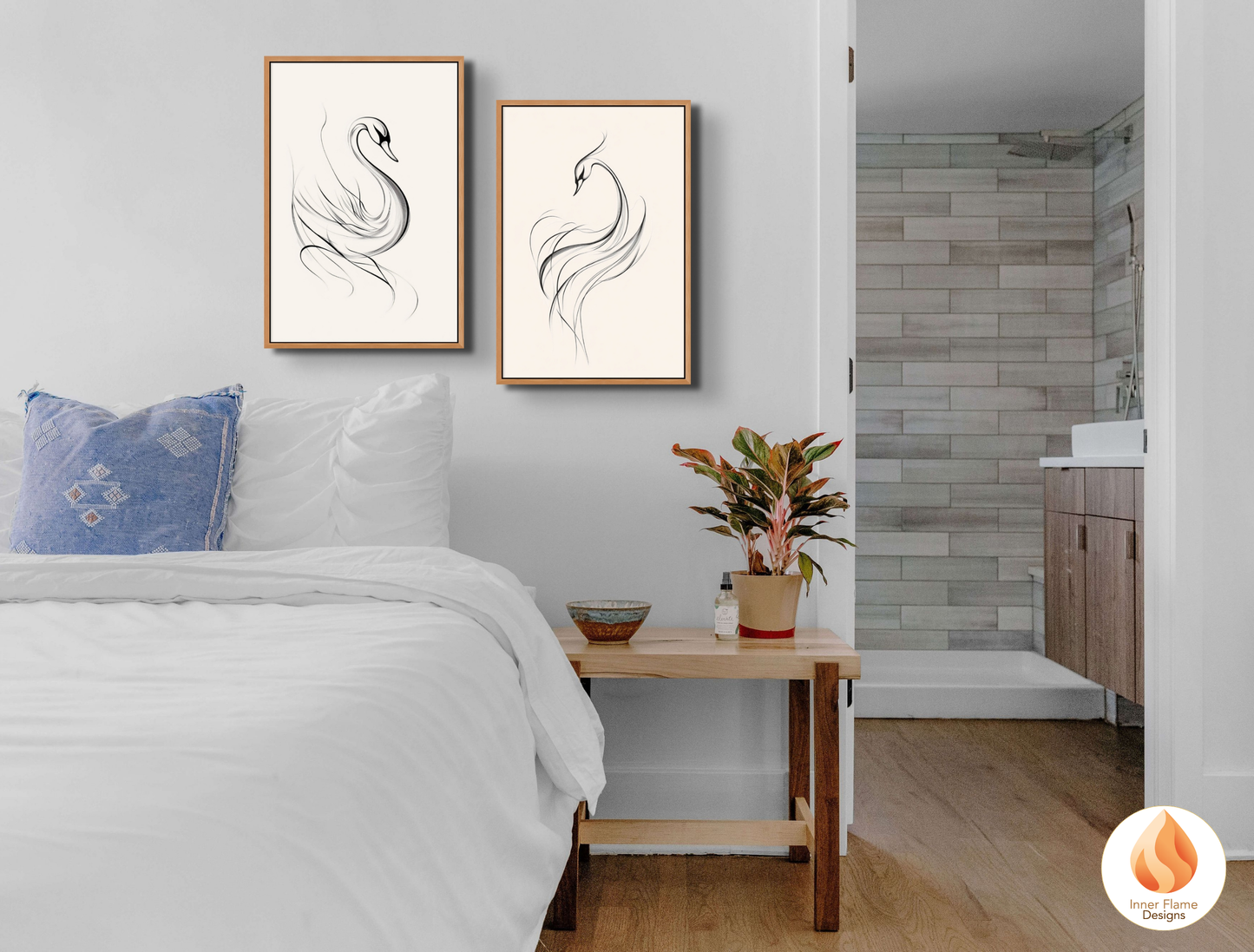 Delicate Line Art for Modern Home Design | Triptych Artwork