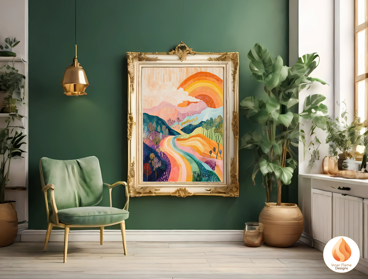 Dramatic Boho Wall Art Décor for Modern Home Design | Triptych Artwork (Series 2)