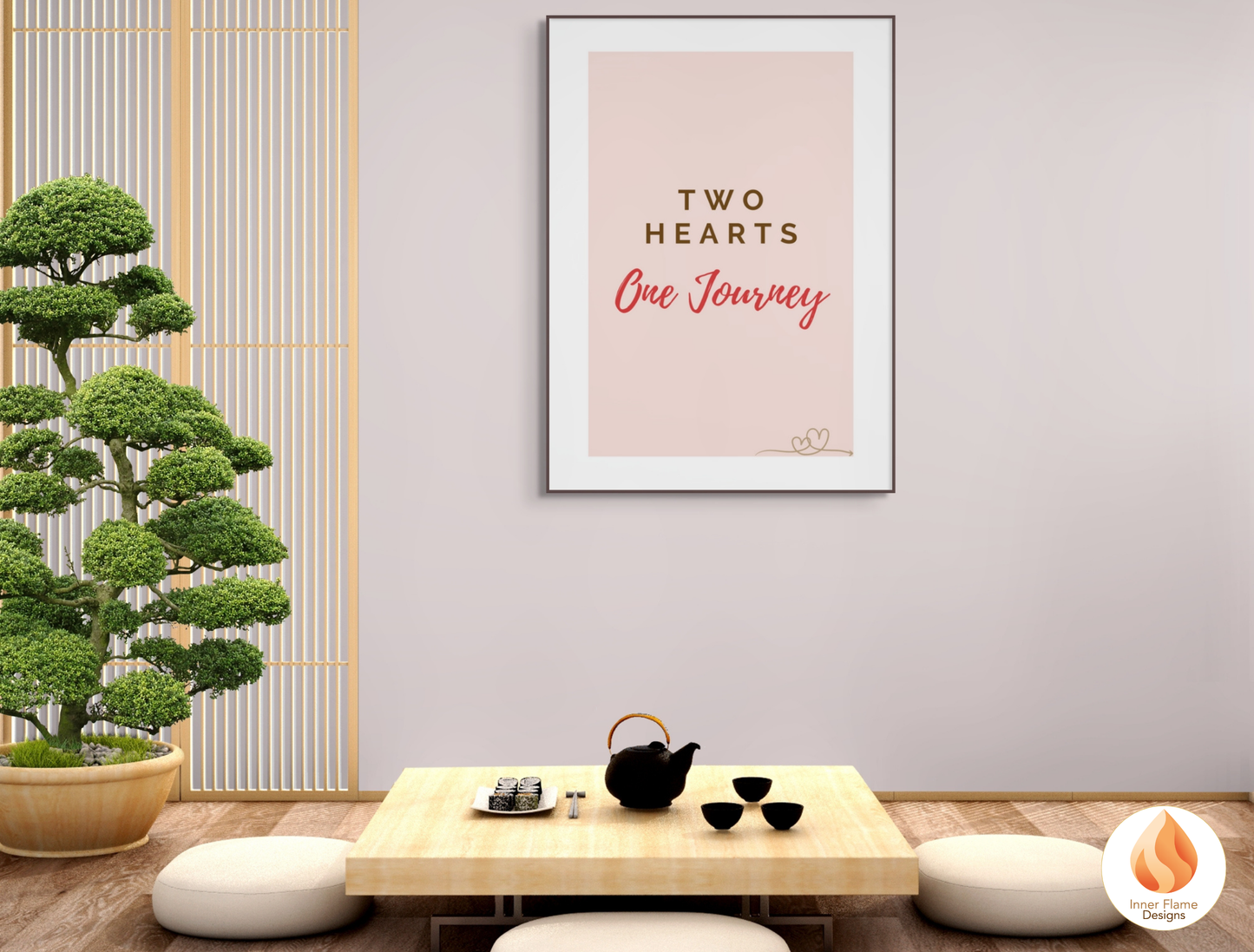 Motivational Poster with Love Inspirational Quote 3 - "Two Hearts, One Journey"