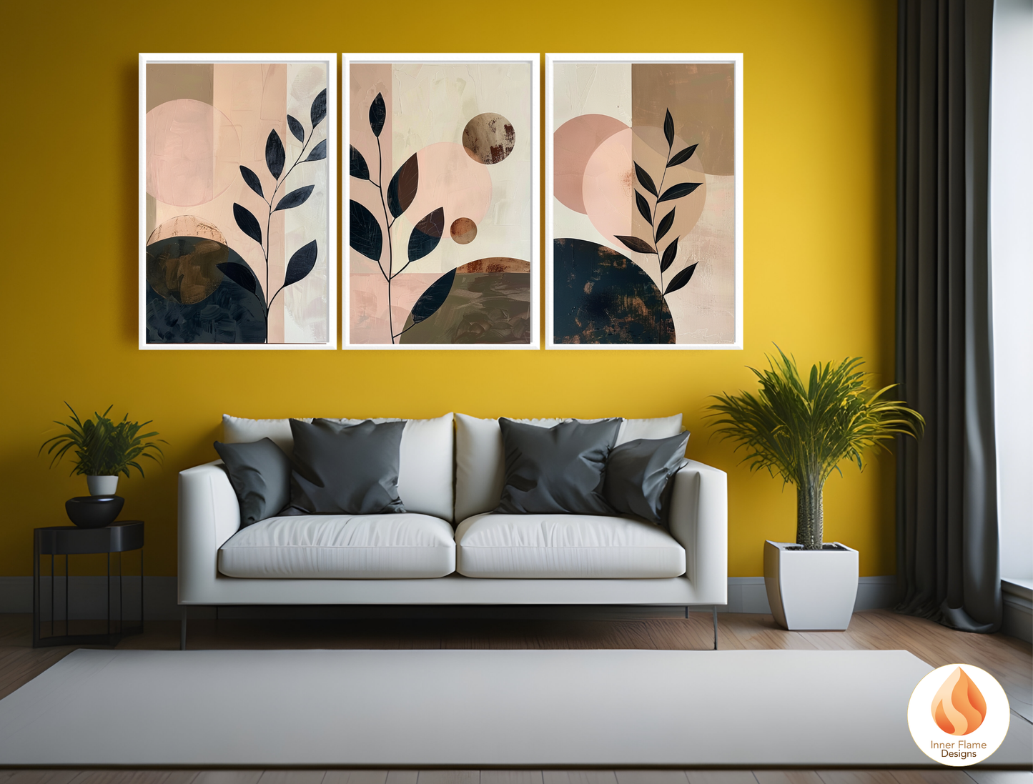 Charming Japandi Art for Modern Home Design | Triptych Artwork (Series 4)