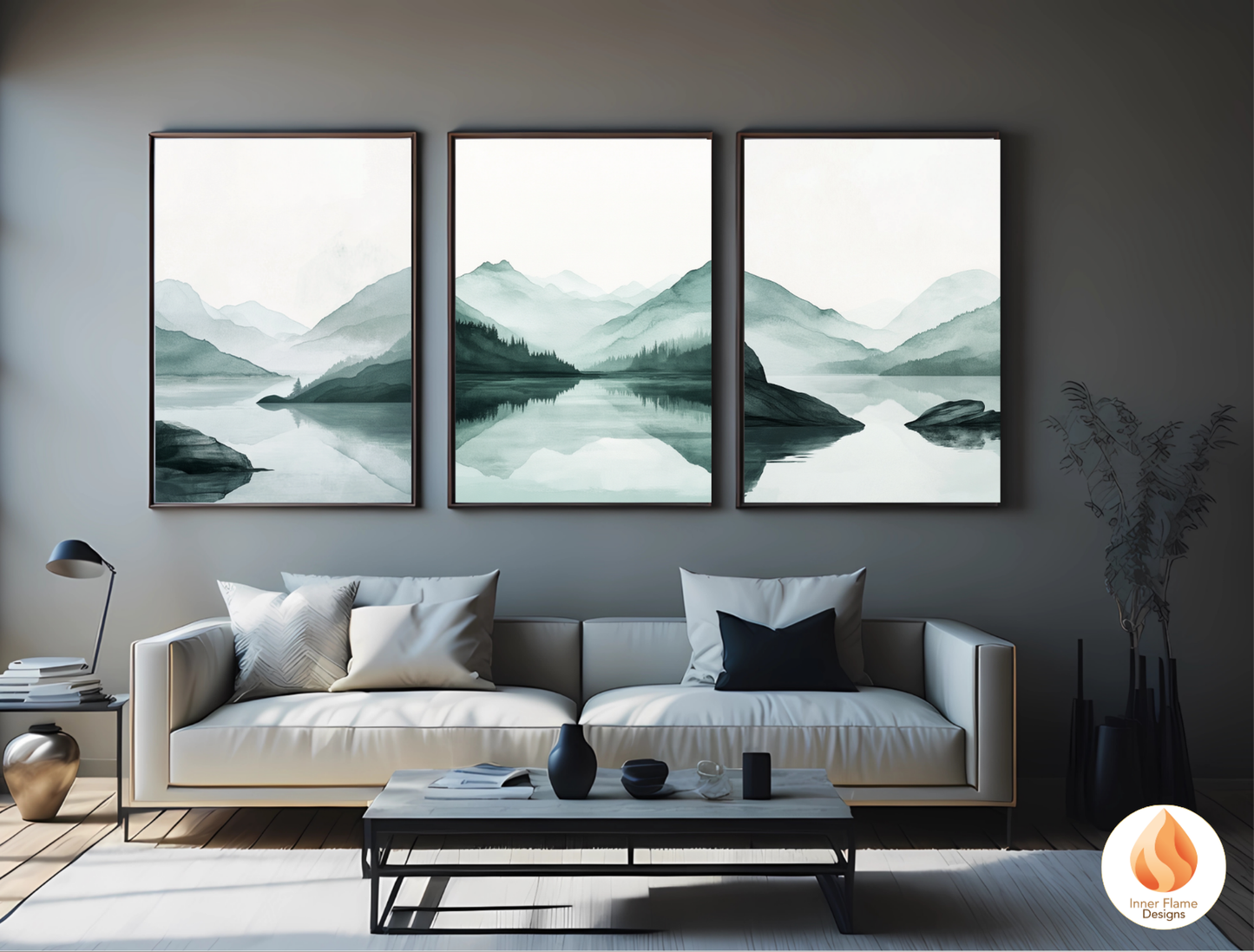 Meditative Japandi Art for Modern Home Design | Triptych Artwork