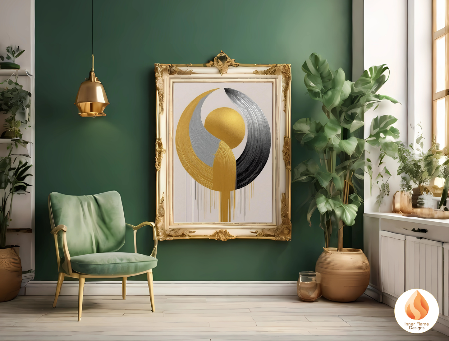 Futuristic Geometric Artwork for Modern Home Design | Triptych Artwork