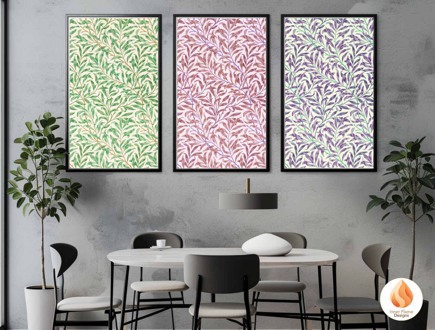 William Morris Inspired Designs - "Willow Bough" | Abstract Botanical Art for Modern Home Design |