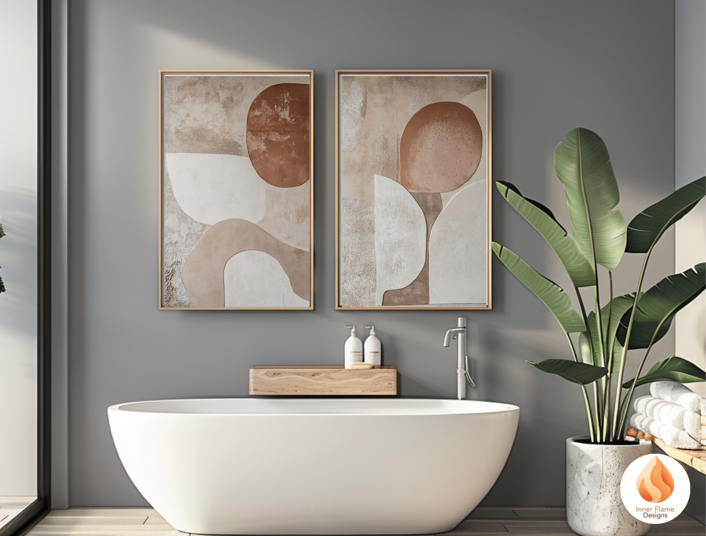 Earthy Minimalist Art for Modern Home Design | Triptych Artwork
