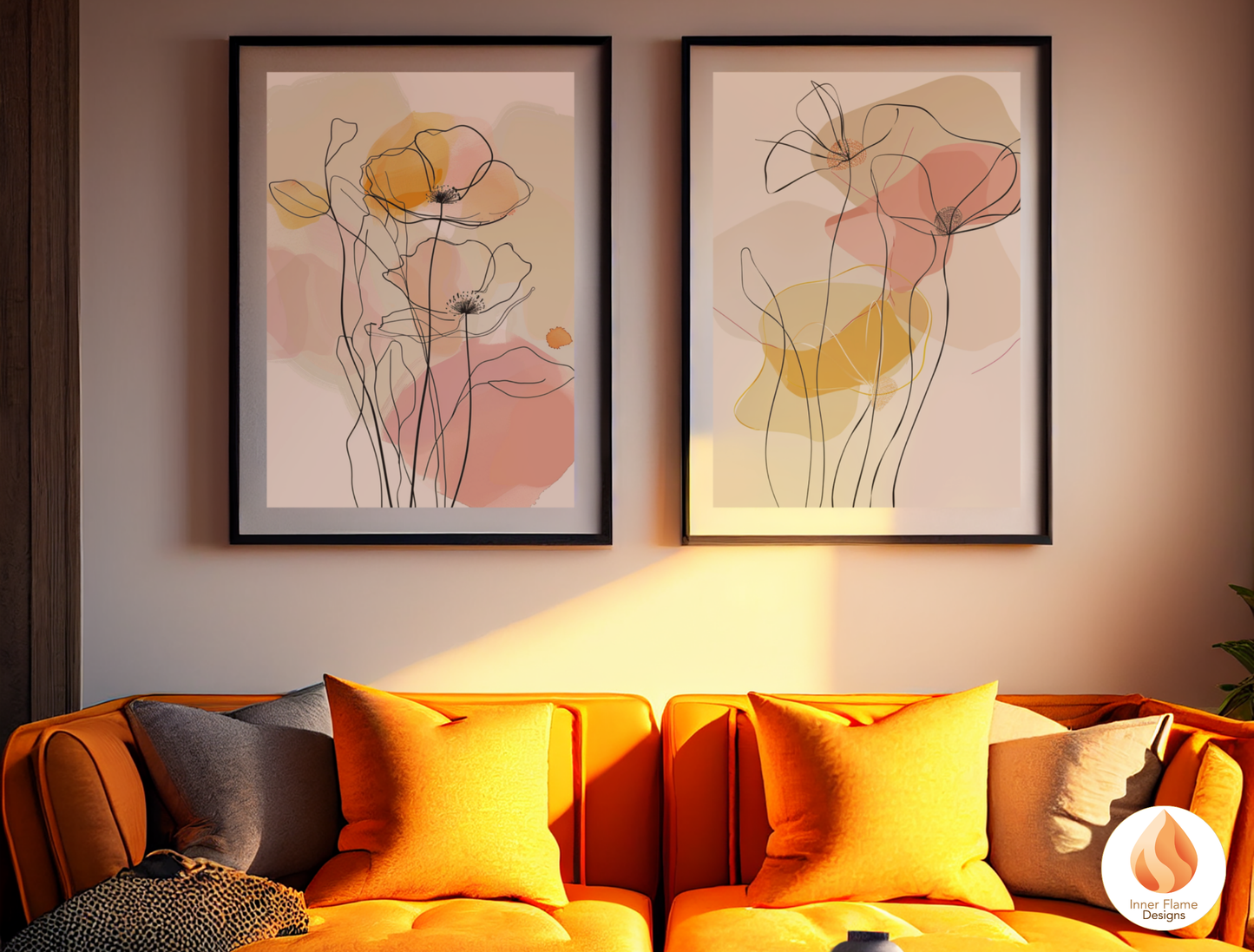 Graceful Line Art for Modern Home Design | Triptych Artwork (Series 4)