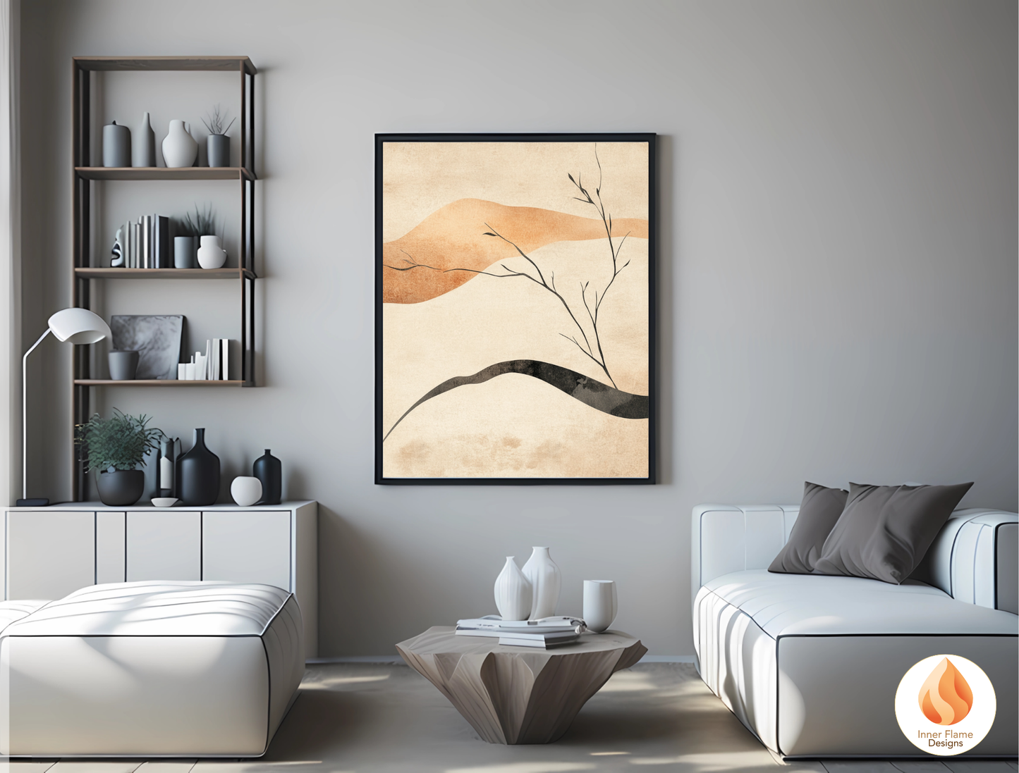 Refined Japandi Art for Modern Home Design | Triptych Artwork