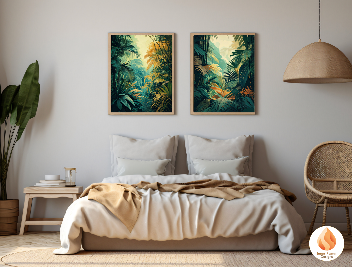 Verdant Botanical Art for Modern Home Design | Triptych Artwork