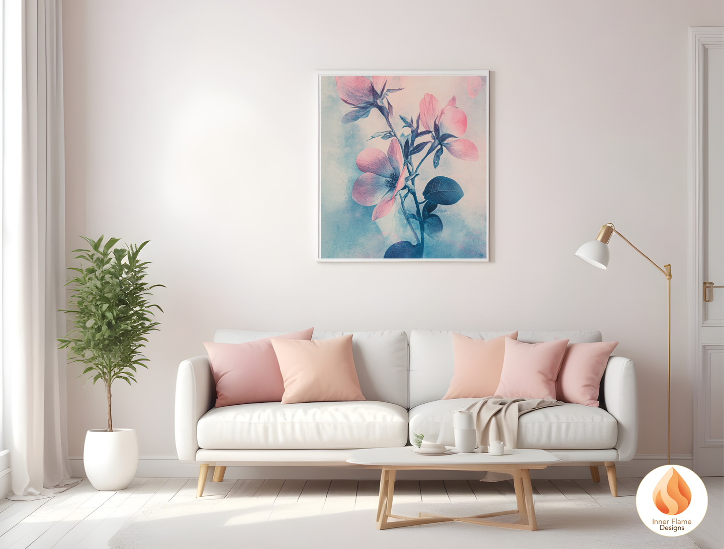 Romantic Flower Artwork for Modern Home Design | Triptych Artwork