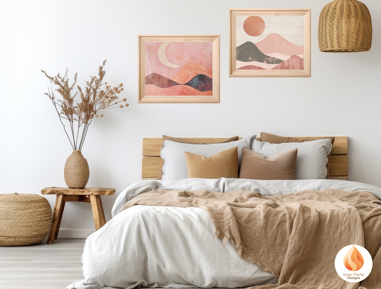 Soothing Boho Wall Art Décor for Modern Home Design | Triptych Artwork (Series 5)
