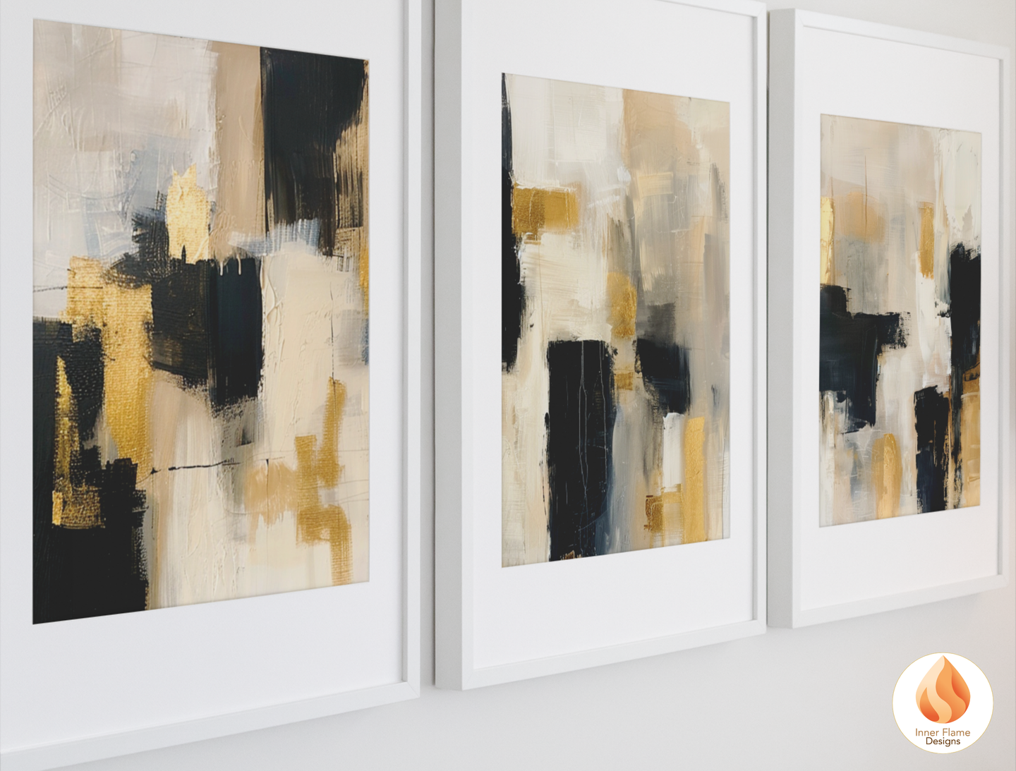 Sophisticated Minimalist Art for Modern Home Design | Triptych Artwork