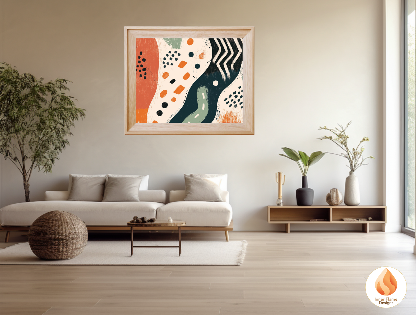 Primitive Boho Wall Art Décor for Modern Home Design | Triptych Artwork