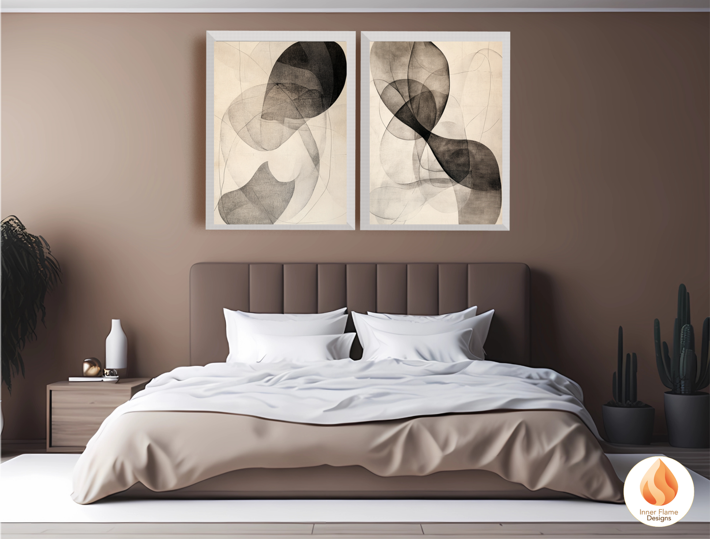 Serene Line Art for Modern Home Design | Triptych Artwork