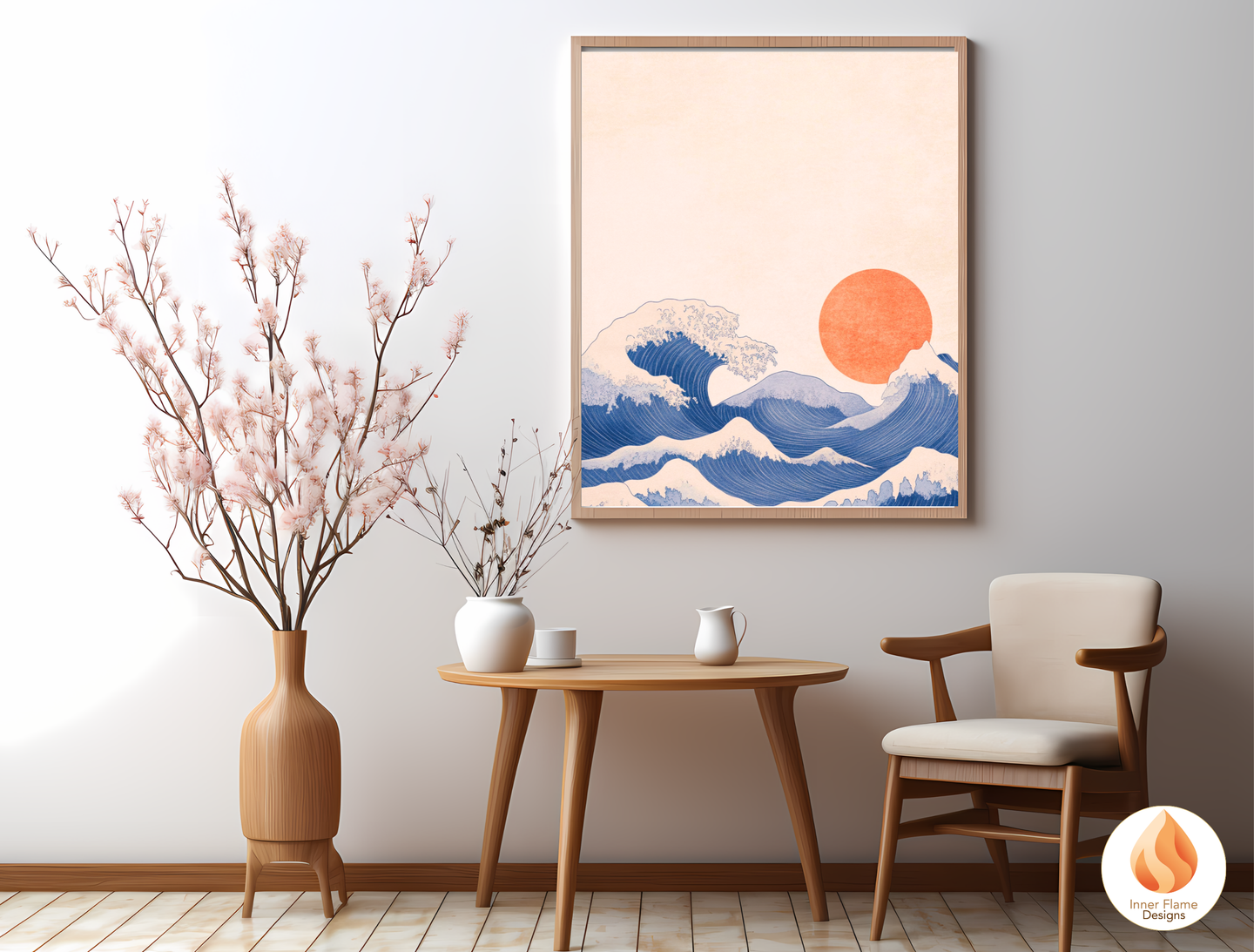 Vibrant Japandi Art for Modern Home Design | Diptych Artwork (Series 1)