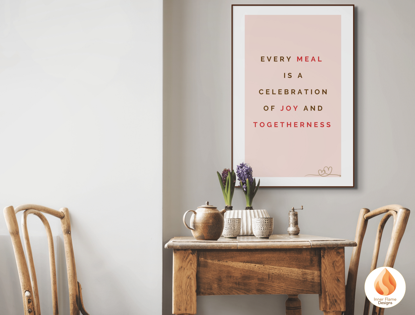 Motivational Poster with Quote on Family and Togetherness 3- "Every Meal Is A Celebration Of Joy And Togetherness"