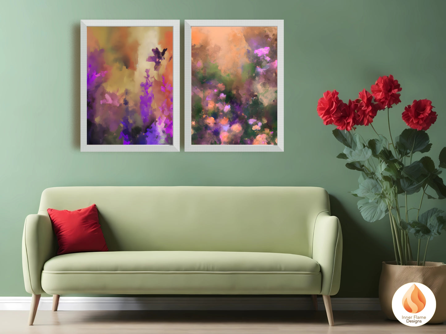 Enchanting Flower Artwork for Modern Home Design | Triptych Artwork