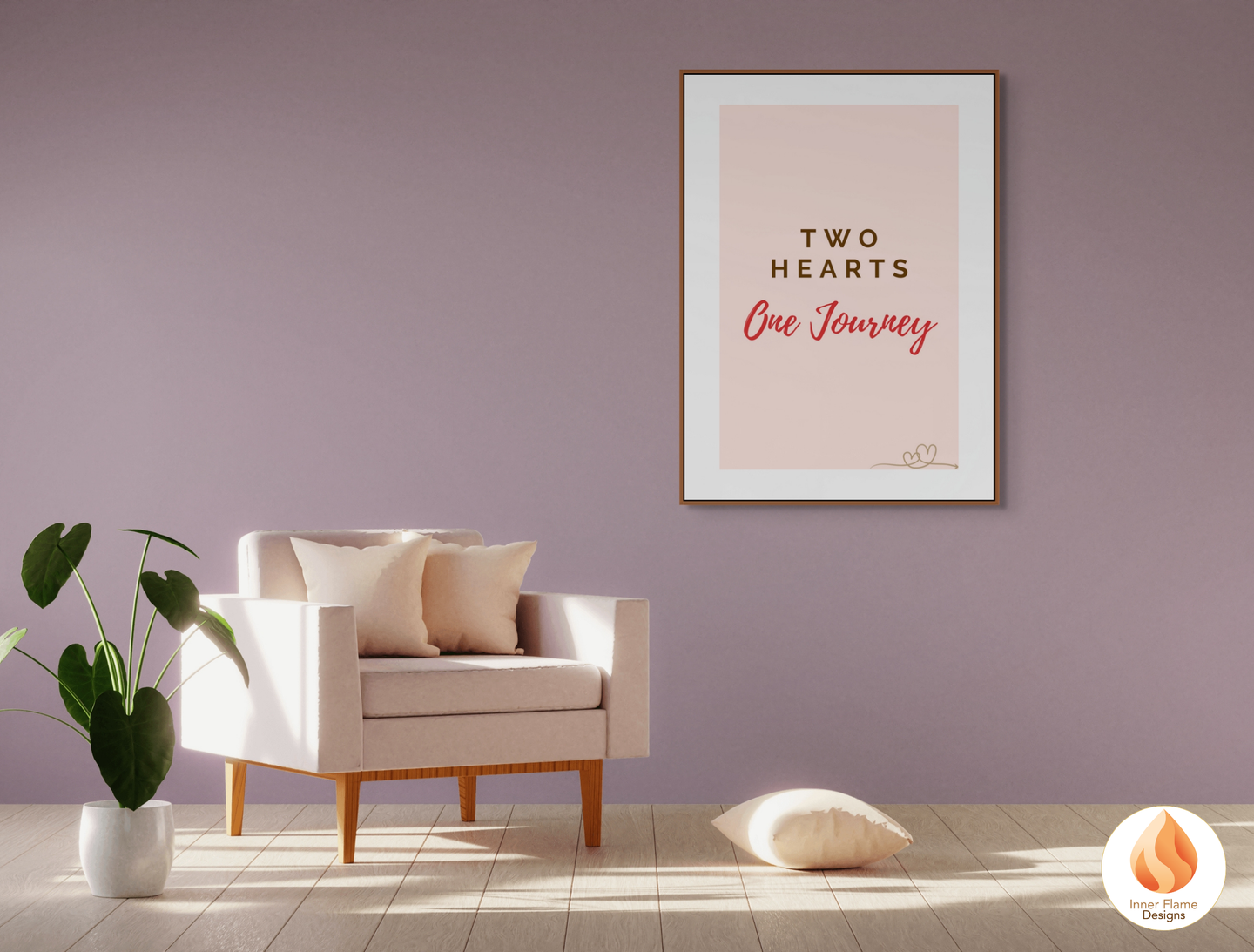 Motivational Poster with Love Inspirational Quote 3 - "Two Hearts, One Journey"