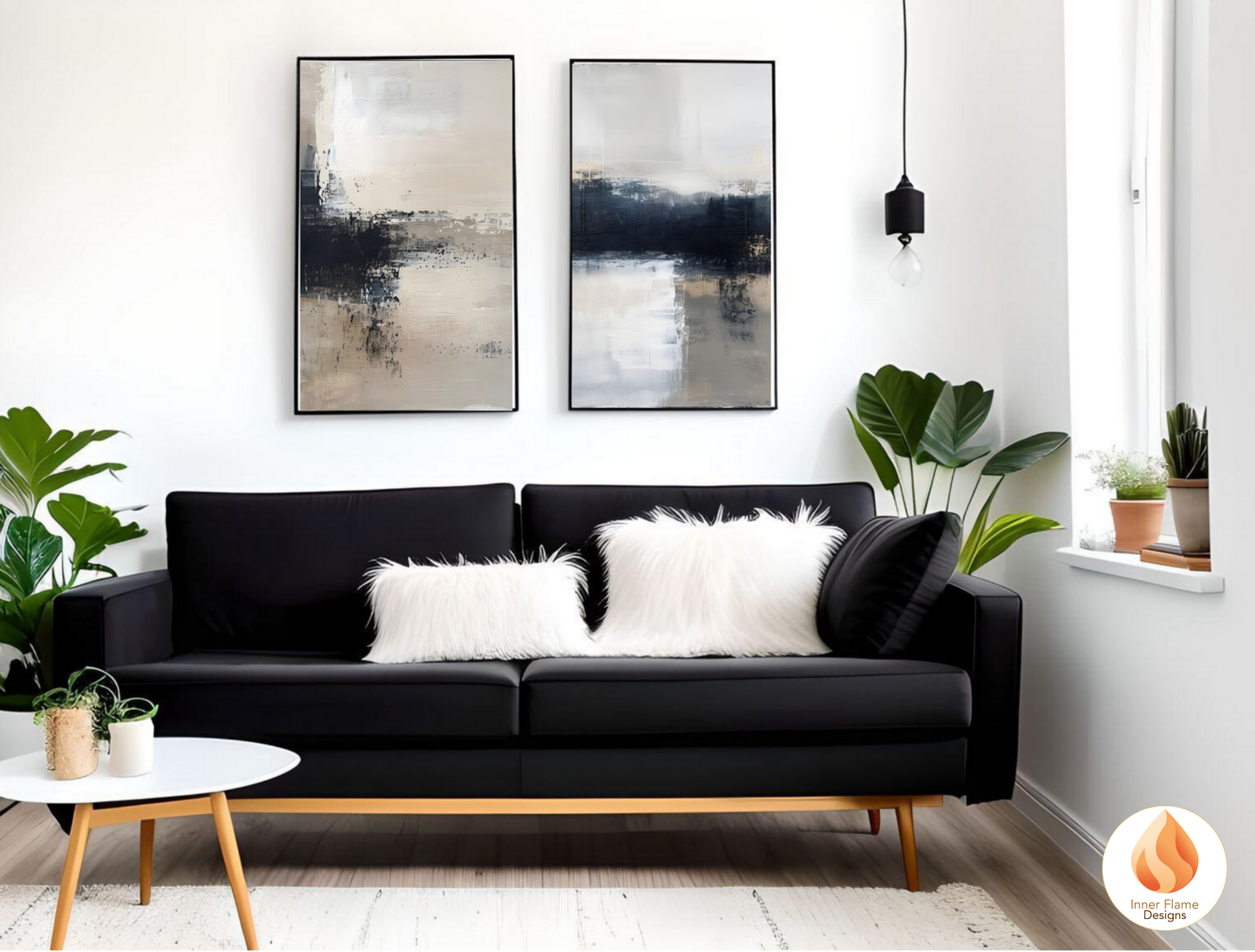 MonochromaticMinimalist Art for Modern Home Design | Triptych Artwork