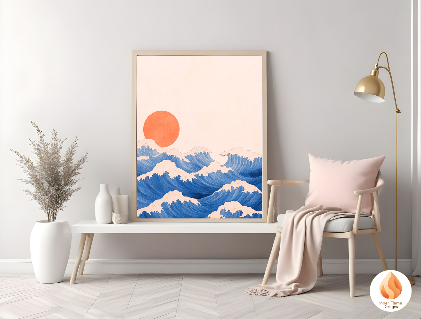 Vibrant Japandi Art for Modern Home Design | Diptych Artwork (Series 1)