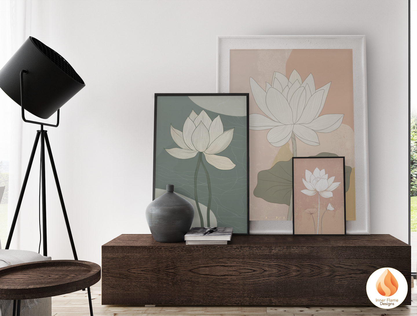 Subtle Japandi Art for Modern Home Design | Triptych Artwork (Series 3)