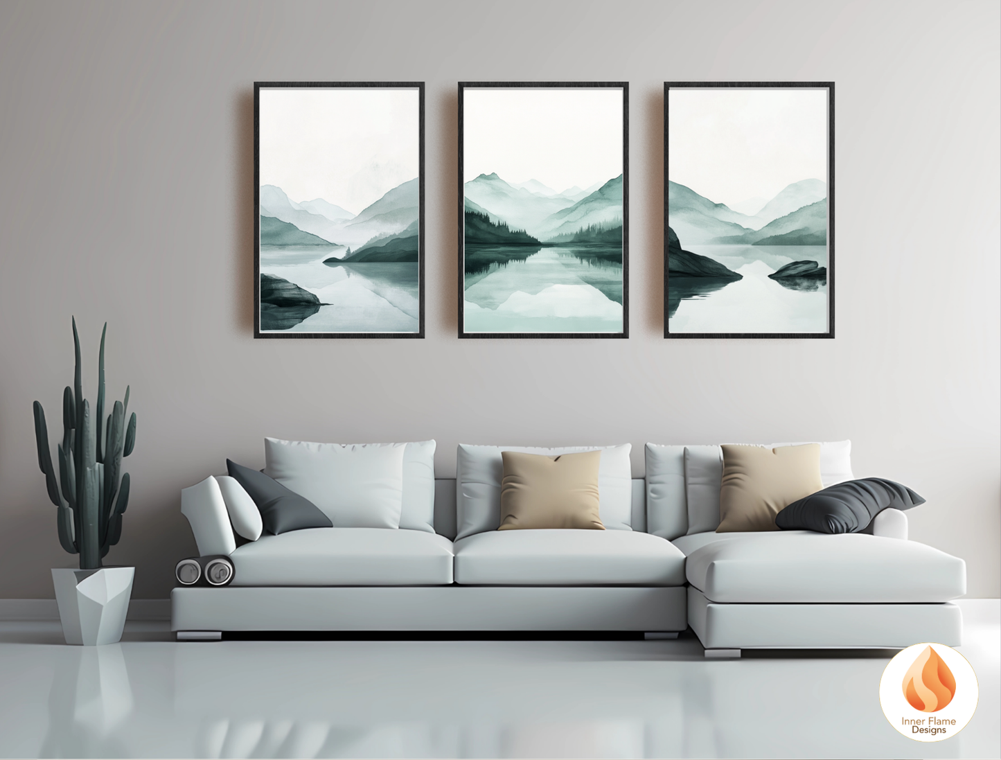 Meditative Japandi Art for Modern Home Design | Triptych Artwork