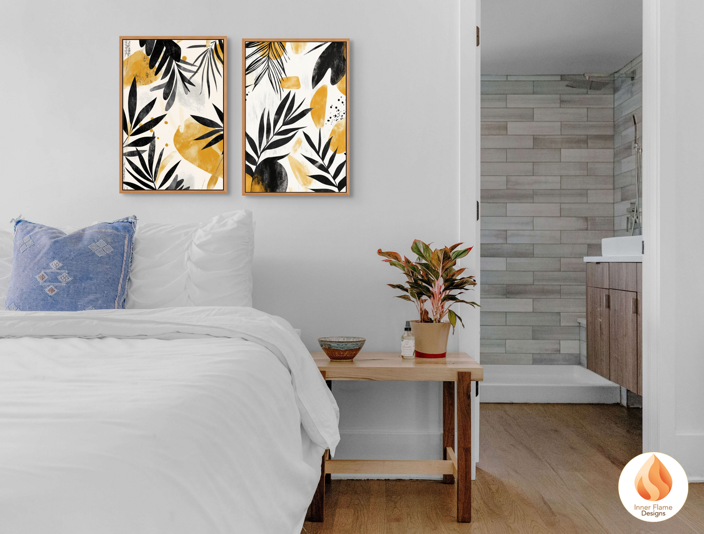 Expressive Botanical Art for Modern Home Design | Triptych Artwork