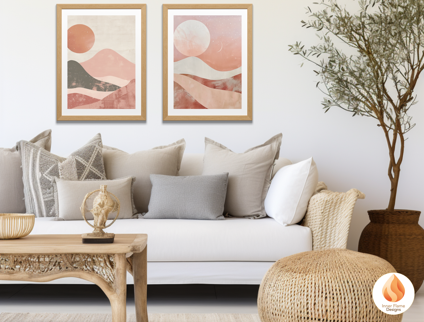 Soothing Boho Wall Art Décor for Modern Home Design | Triptych Artwork (Series 5)