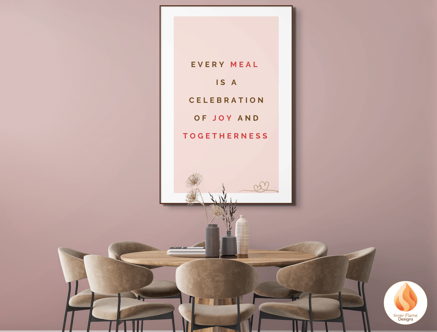 Motivational Poster with Quote on Family and Togetherness 3- "Every Meal Is A Celebration Of Joy And Togetherness"