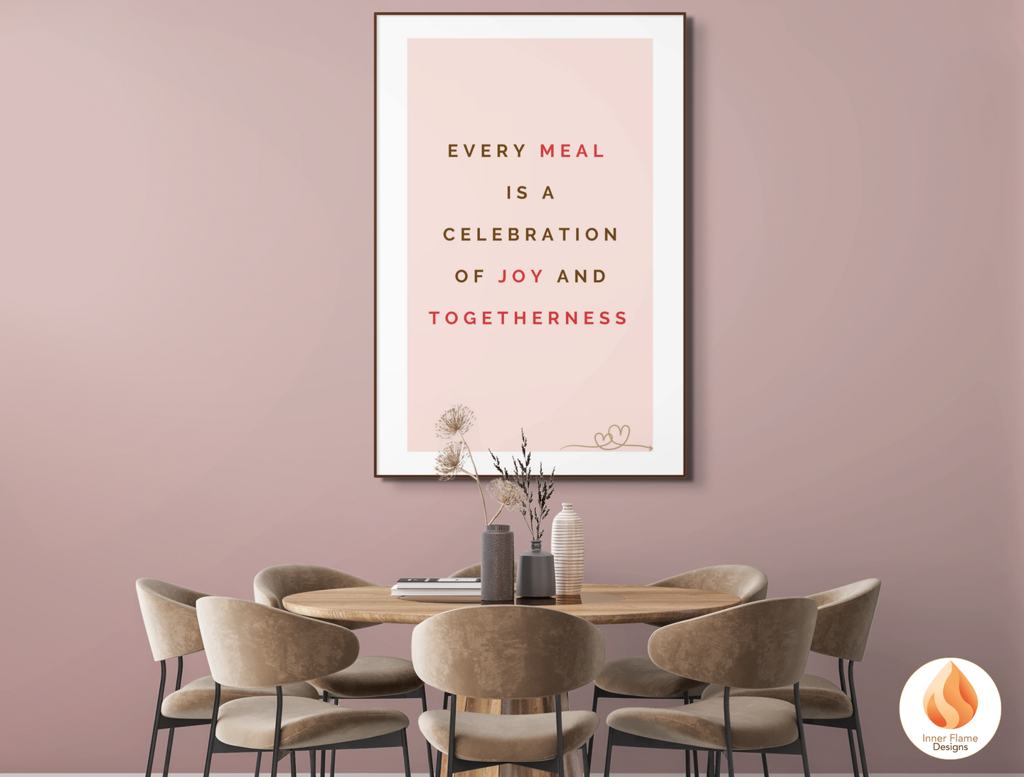 Motivational Poster with Quote on Family and Togetherness 3- "Every Meal Is A Celebration Of Joy And Togetherness"
