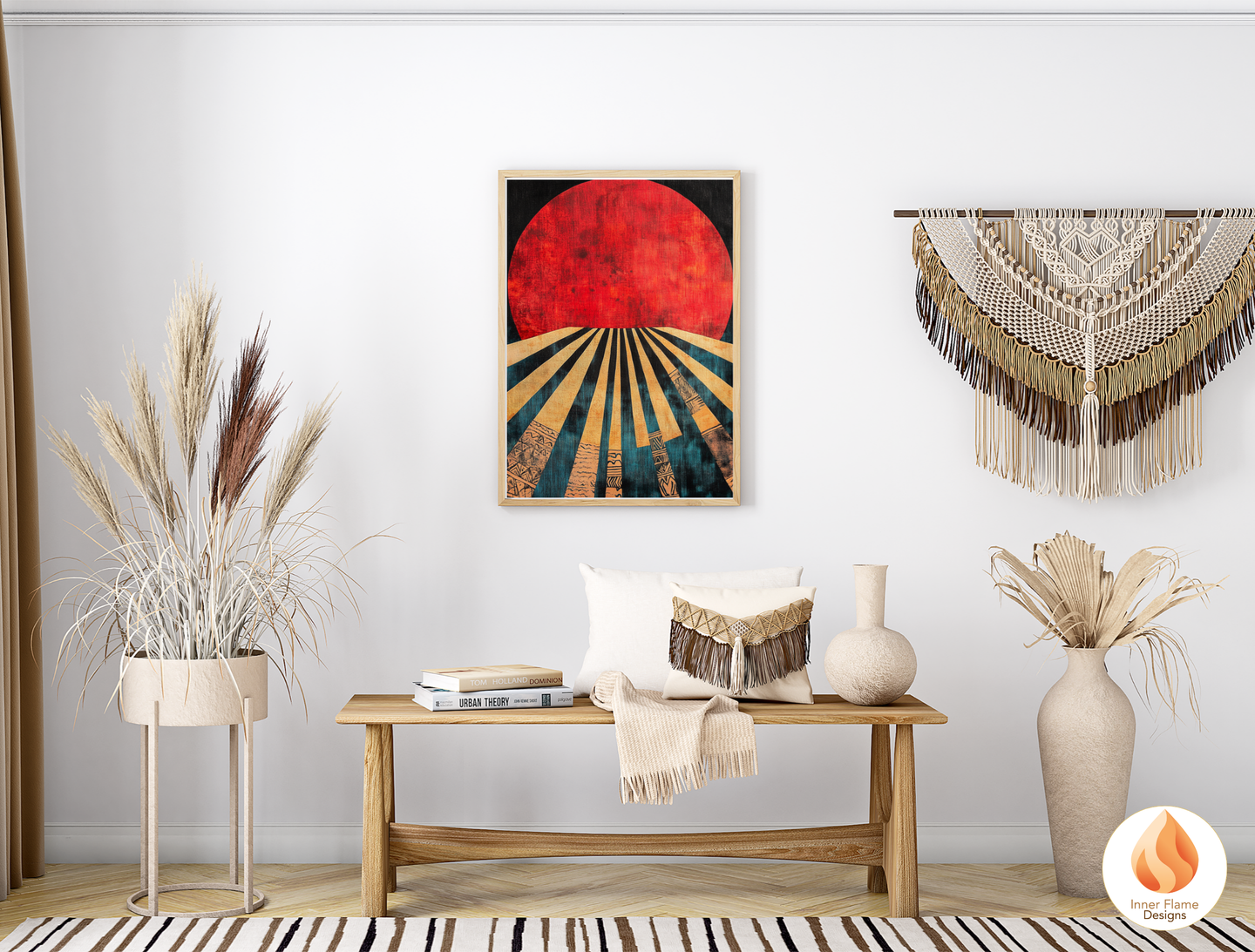 Vivid Cosmic Boho Wall Art Décor for Modern Home Design | Triptych Artwork (Series 2)
