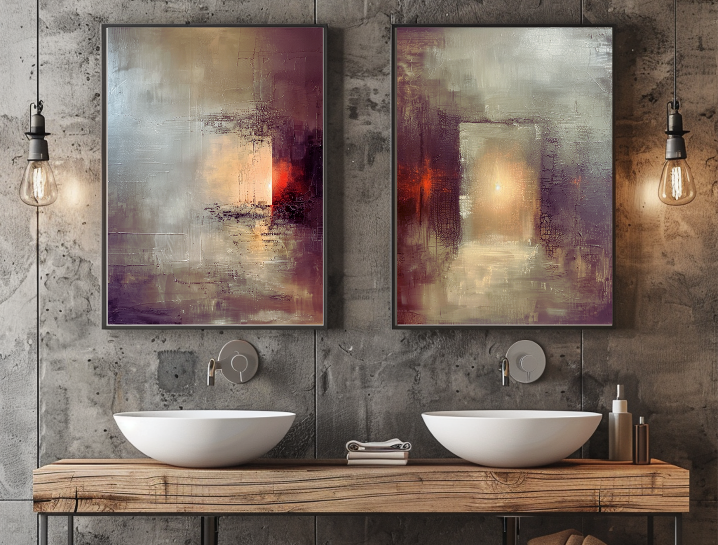 Contemplative Minimalist Art for Modern Home Design | Diptych Artwork