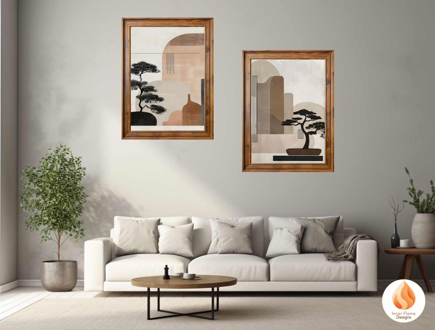 Elegant Japandi Art for Modern Home Design | Triptych Artwork