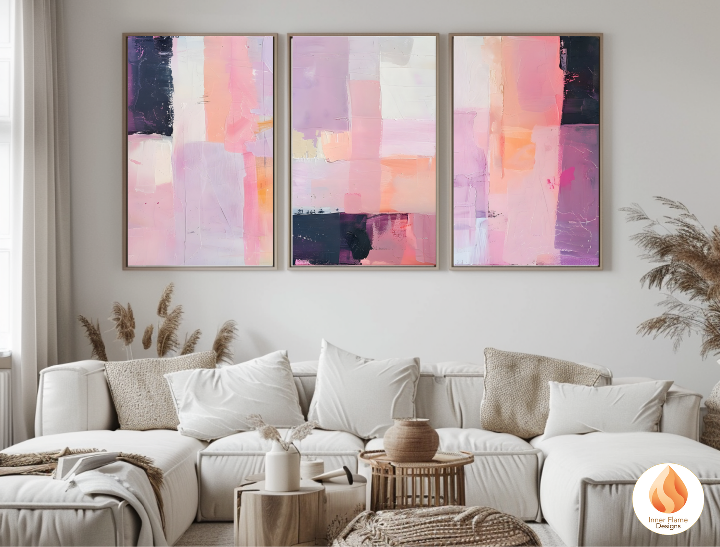 Inviting Minimalist Art for Modern Home Design | Four Piece Artwork