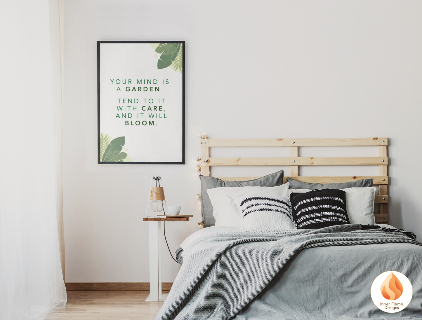 Motivational Poster with Nature-Inspired Quote 1 - "Your Mind Is A Garden. Tend To It With Care And It Will Bloom. "