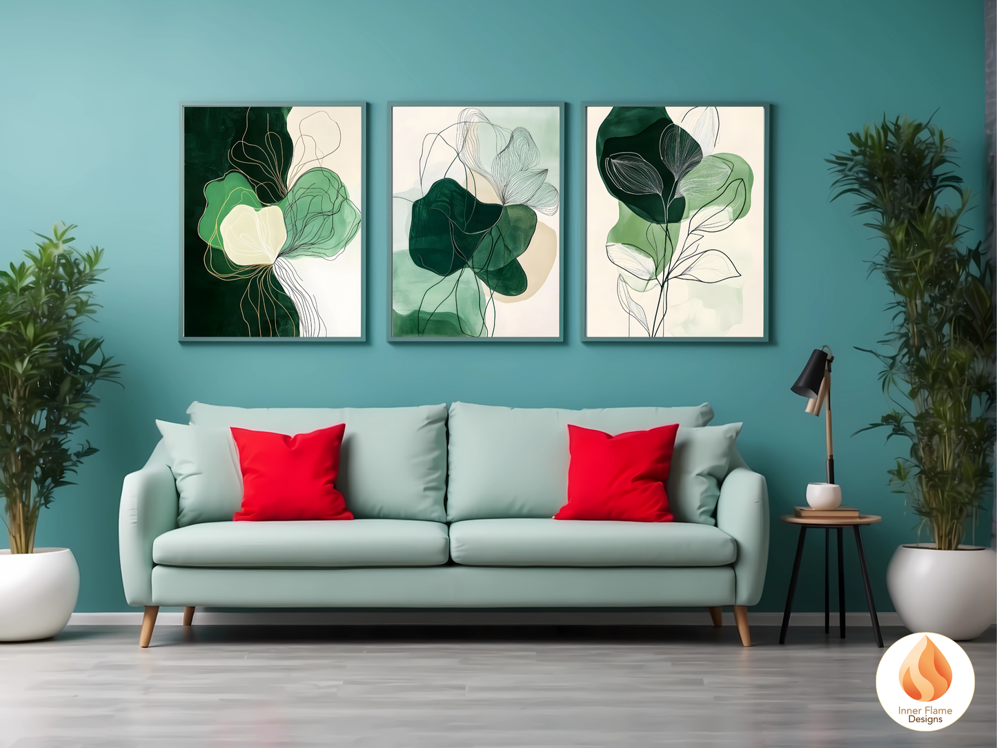 Bold Line Art for Modern Home Design | Triptych Artwork