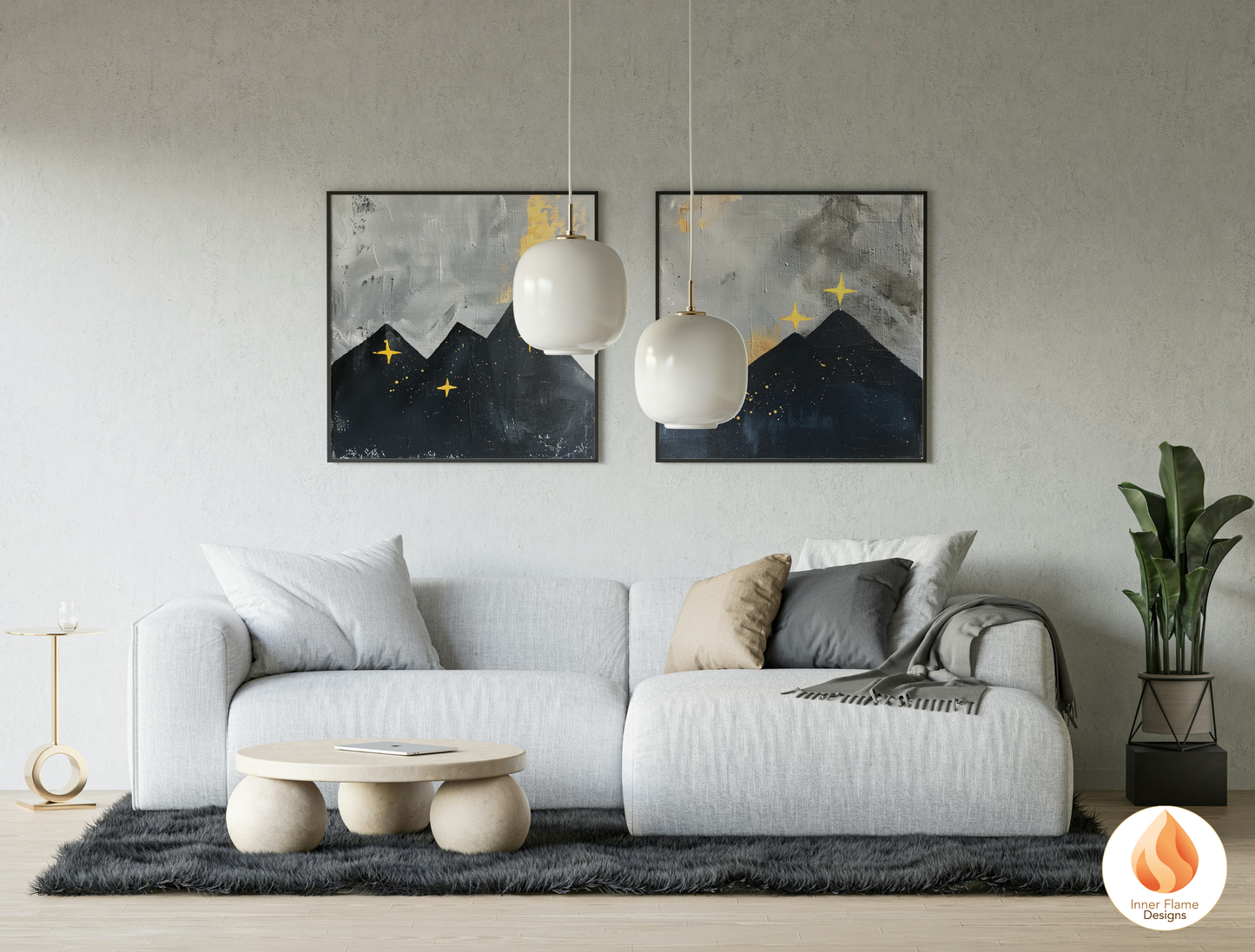 Ethereal Japandi Art for Modern Home Design | Triptych Artwork (Series 3)